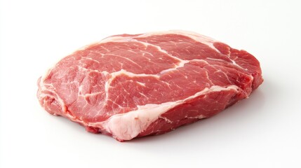 Fresh Raw Beef Steak on White Background