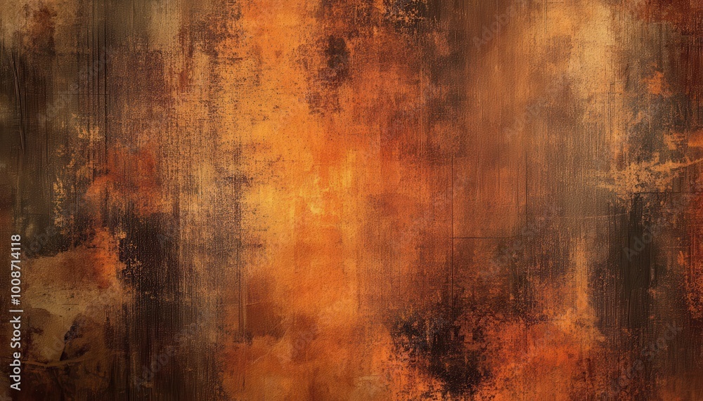 Poster Abstract Texture with Rusty Brown and Dark Orange Tones