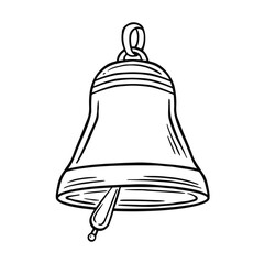 Line bell notification symbol in retro tattoo