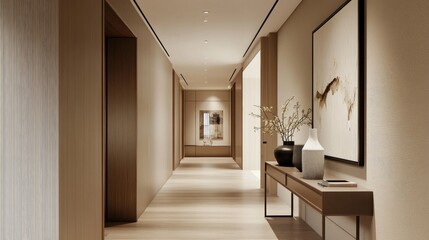 Modern Spacious Hallway in Neutral Tones