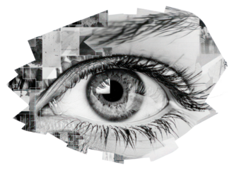 PNG Abstract eye collage illustration