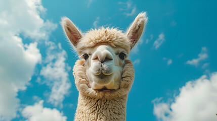 Obraz premium alpaca with sky