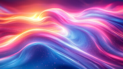 Vibrant neon swirls in a soft, abstract design, with glowing colors blending seamlessly in the background. A perfect representation of modern, dynamic, and cinematic abstract art.