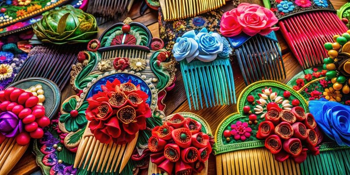 Traditional Spanish Peinetas: Ornate Hair Combs with Intricate Designs for Cultural Accessories