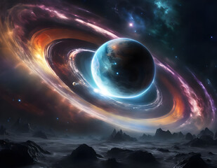 Planet, stars, galaxies. Space, space travel. Science, research