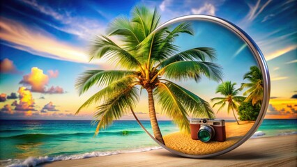 Tropical Palm Tree Badge Design for Summer Vibes, Beach Events, or Travel Adventure Promotions