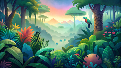 Naklejka premium rain forest