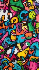 Vibrant abstract art with colorful shapes and patterns, perfect for modern decor and artistic projects.