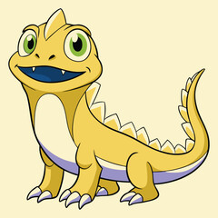 Fototapeta premium Cute Cartoon Lizard Vector Illustration