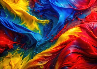 Vibrant Abstract Background in Red, Blue, and Yellow for Creative Designs and Artistic Projects