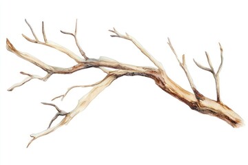 Realistic dry tree branch illustration