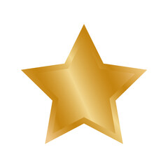 Golden star on white