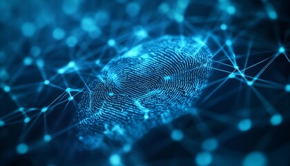Futuristic Fingerprint Scanner, Biometric Verification, Identity, Digital Security Background