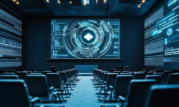 Auditorium with  Projection of Digital Interface