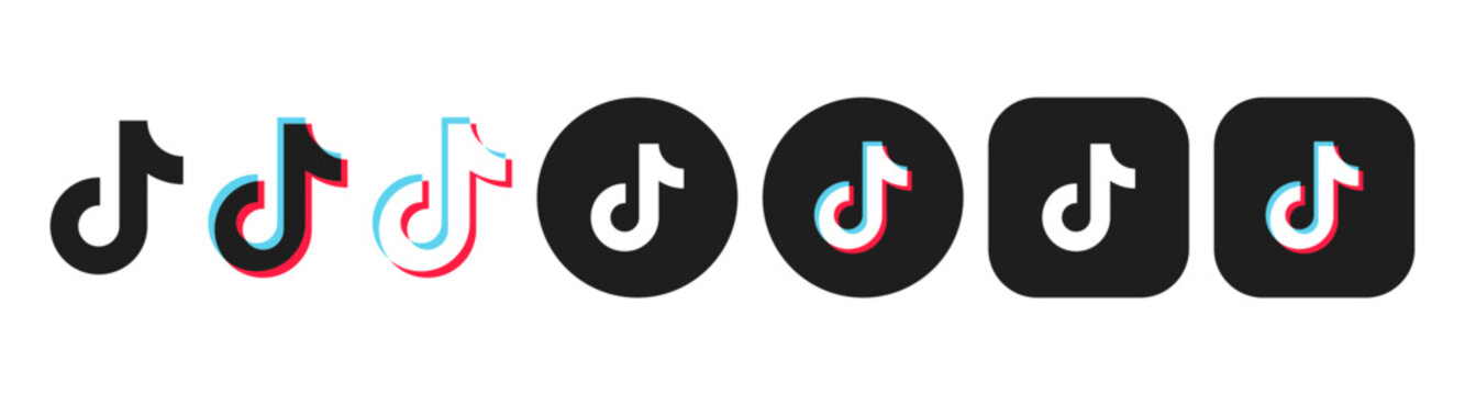 TikTok social media logo icons collection vector