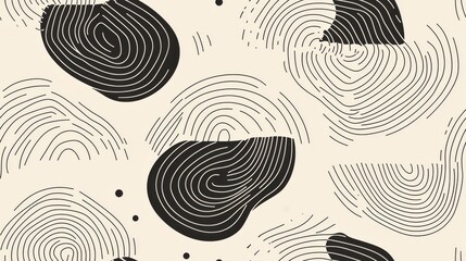 Minimalist pattern with simple line art seamless pattern. Cute abstract geometric background