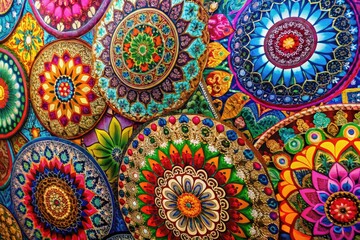 Vibrant Colored Studio Background with Abstract Patterns for Creative Projects and Artistic Designs