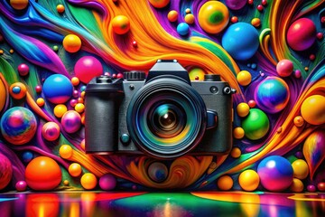 Vibrant Creative Expression Concept with Abstract Shapes and Colors Representing Artistic Freedom