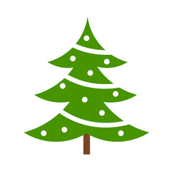 Green Christmas tree icon. PNG illustration.