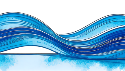 Simple Blue Border on a isolated on white background. Generative AI.