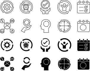 habit icon set