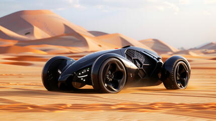 Futuristic car in the desert