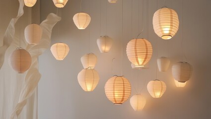 Fototapeta premium lanterns on the wall