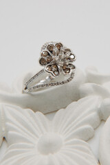 jewelry ring flower diamonds