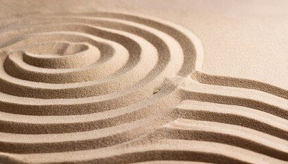 Zen sand wave textured background in mindfulness concept