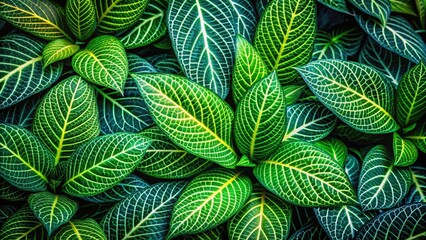 Vibrant Green Leaves Art with Abstract Patterns and Textures for Nature-Inspired Designs and Decor
