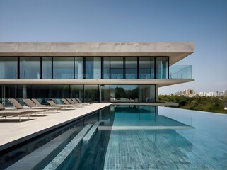 3d View of luxurious house with modern architecturl home design