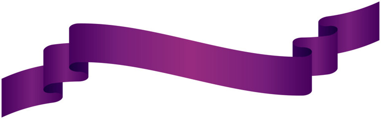 Vector illustration of Simple curved gradation ribbon 7 (purple)