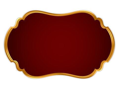 Aesthetic red text box with gold frame