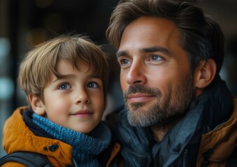 a person and child looking at each other