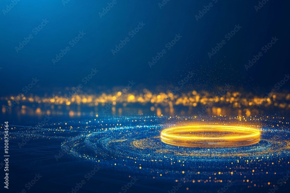 Poster abstract technology with shiny elements. hud background with scientific or technological interface c