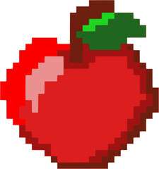 Obraz premium red pixel apple. vector graphics