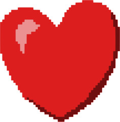 red pixel heart. vector graphics