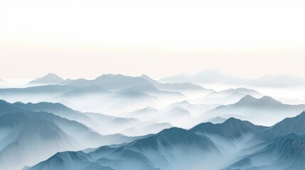 Fototapeta premium Serene misty mountain landscape