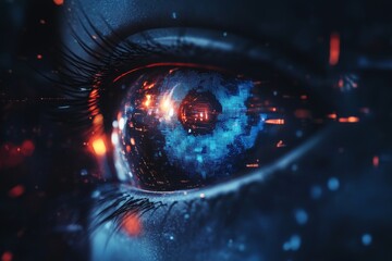 The futuristic sci-fi HUD element is made up of lines and dots. Abstract hi-tech background. Cybernetic engineering hologram.