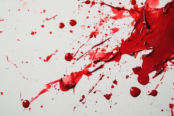 Fototapeta premium Drop of red blood isolated on white background 