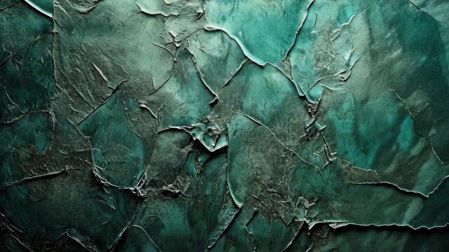 A close-up of a textured, teal wall with an abstract pattern