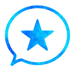 青い星空｜星アイコンの吹き出し