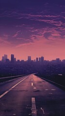 Fototapeta premium Japanese wallpaper highway city architecture.