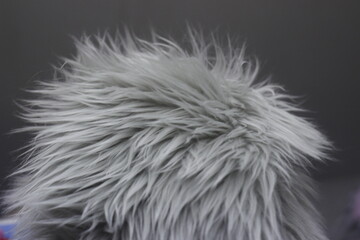 photo of a gray hairy synthetic material for industrial purposes