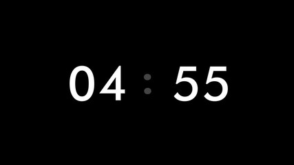 Five Minute Timer. 5 Minute Animation Countdown Timer. Countdown 5 Minutes Animation. 4K Resolution