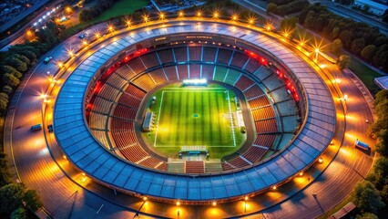 Obraz premium Vibrant Stadium Background with Bright Lights and Empty Seats Ready for an Exciting Sporting Event