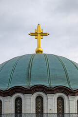 Dome of Saint Sava church, one of the biggest Orthodox Christian churches in the world in Belgrade,...