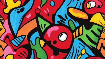 Abstract urban street art graffiti seamless pattern. Urban style modern background wallpaper