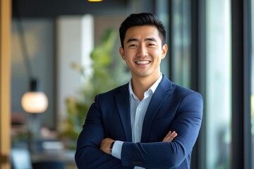 Confident professional in modern office