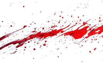 beautiful splashes of red paint isolated on white background

